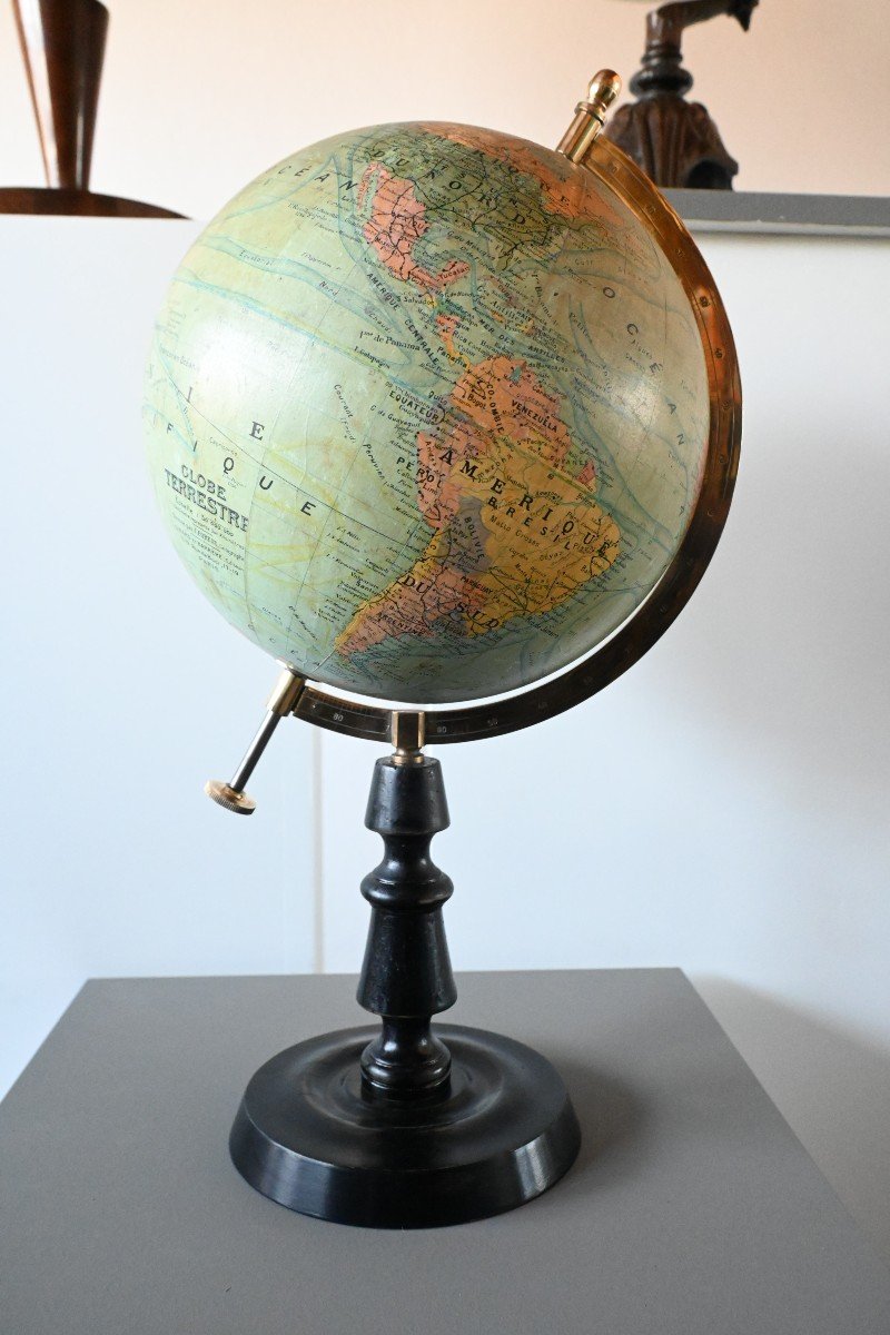 Globe terrestre mappemonde, fin XIXè , Forest