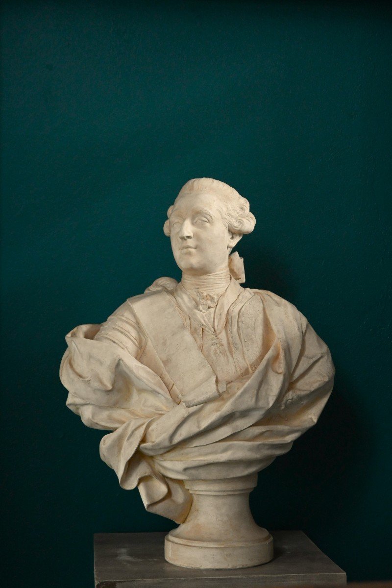 Moulage Buste Louis XVI en plâtre patiné-photo-2
