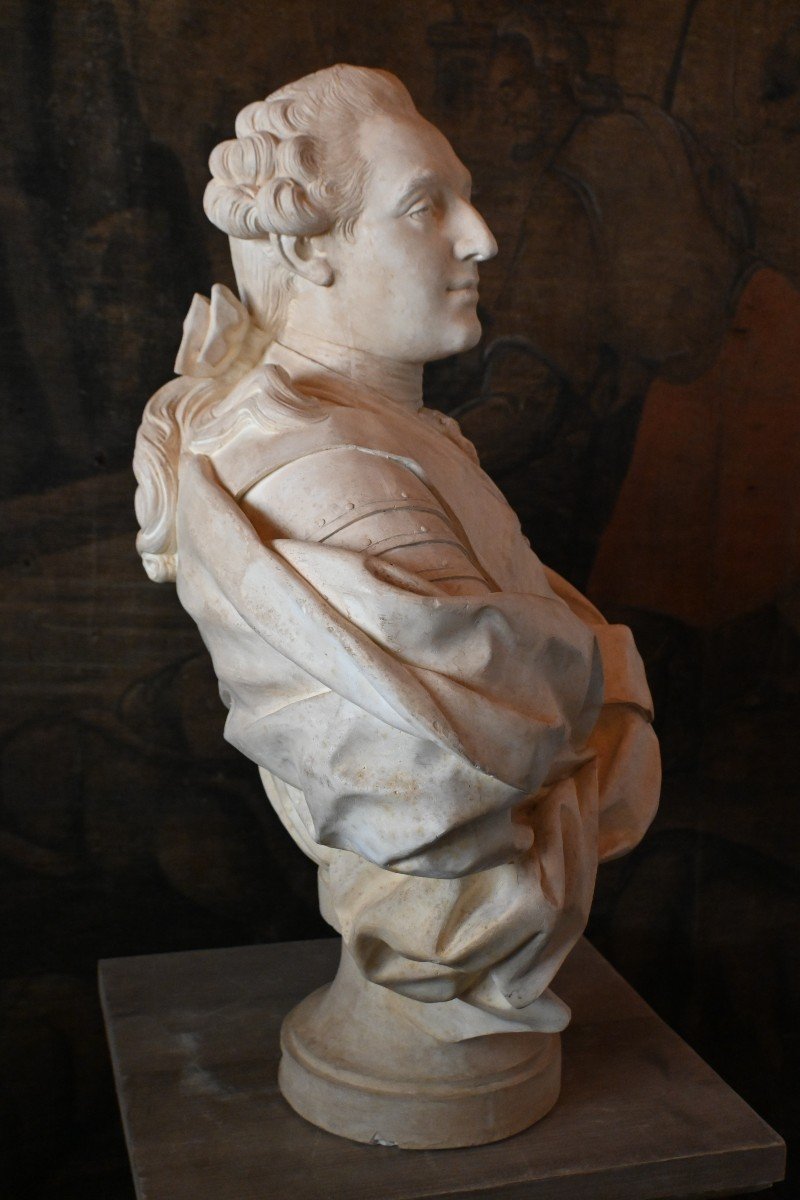Moulage Buste Louis XVI en plâtre patiné-photo-4