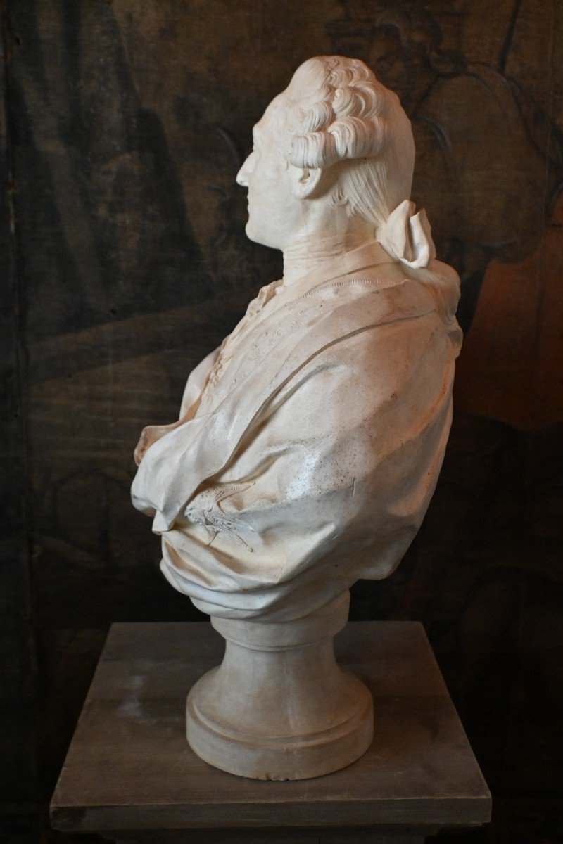 Moulage Buste Louis XVI en plâtre patiné-photo-1