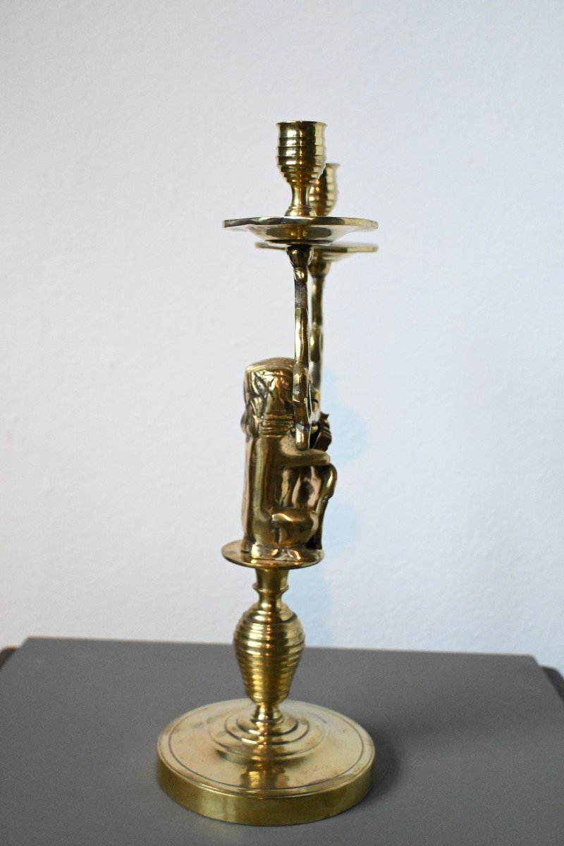 19th Century Bronze Candlestick-photo-3