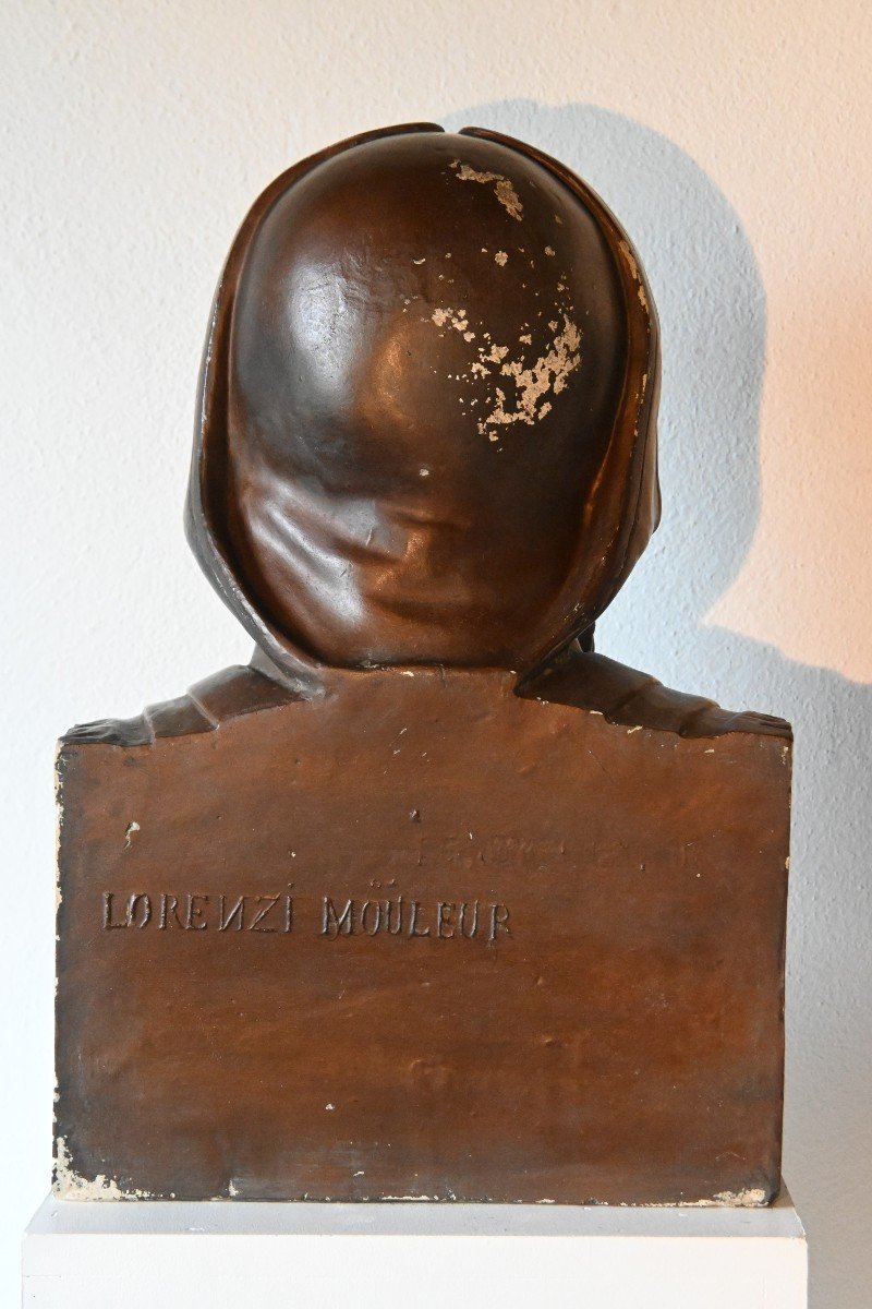 Buste En Plâtre patiné De Claude Galien , époque Fin XIXème-photo-1