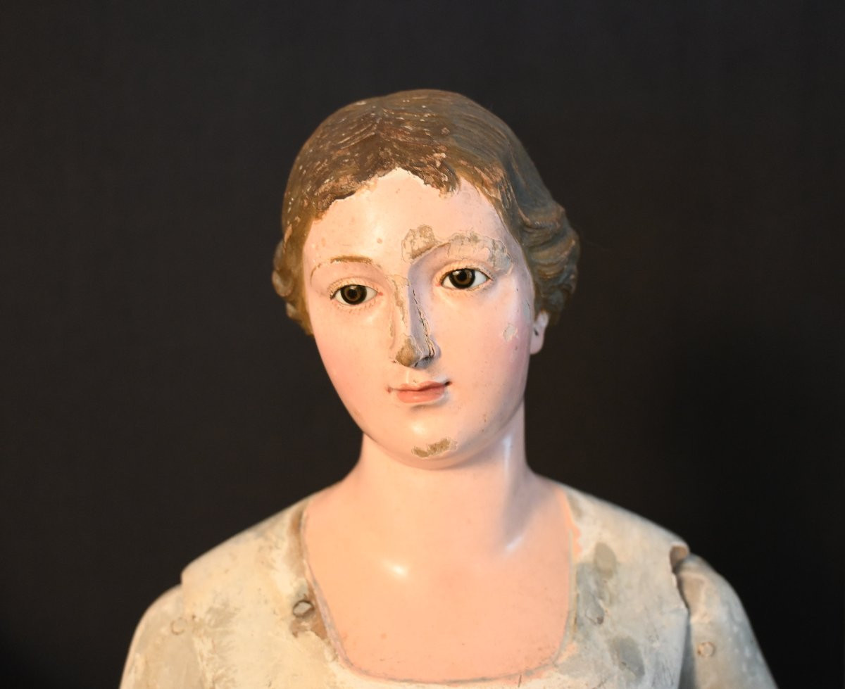 Capipote en bois sculpté polychrome, Italie époque fin 18 ème siècle-photo-3