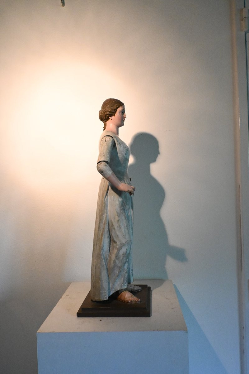 Capipote en bois sculpté polychrome, Italie époque fin 18 ème siècle-photo-1