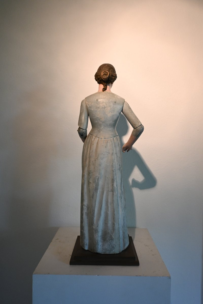Capipote en bois sculpté polychrome, Italie époque fin 18 ème siècle-photo-2