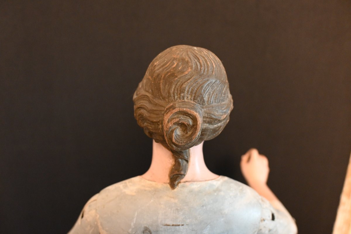 Capipote en bois sculpté polychrome, Italie époque fin 18 ème siècle-photo-3