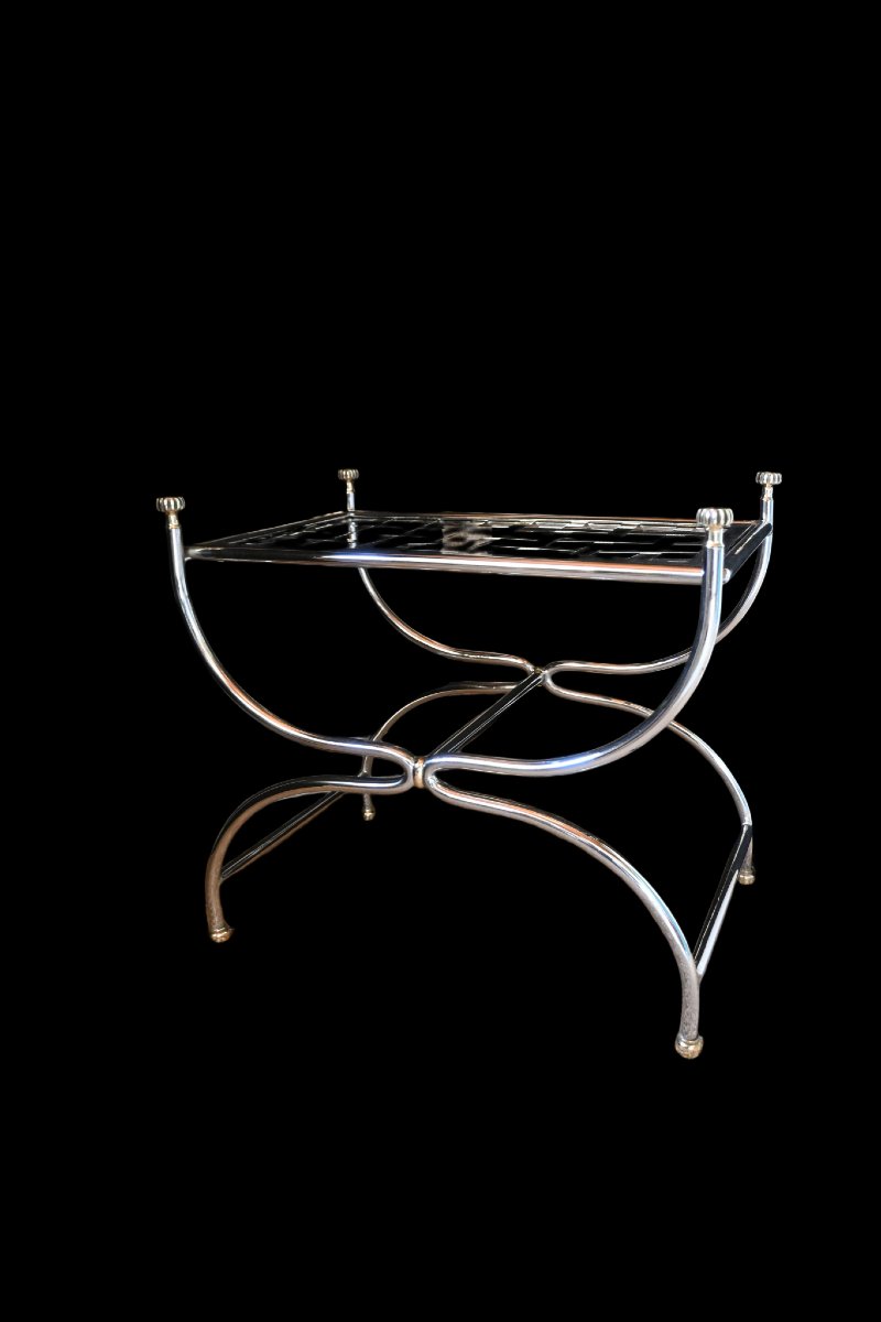 20th-century Wrought-iron Curule Stool-photo-2