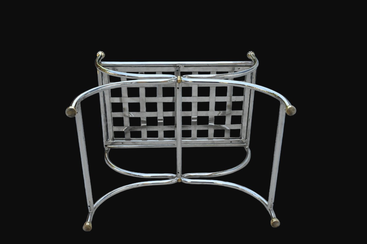 20th-century Wrought-iron Curule Stool-photo-4
