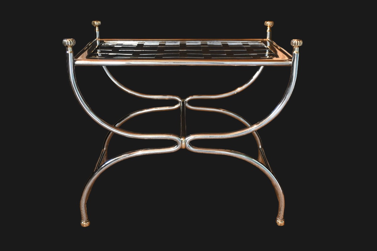 20th-century Wrought-iron Curule Stool