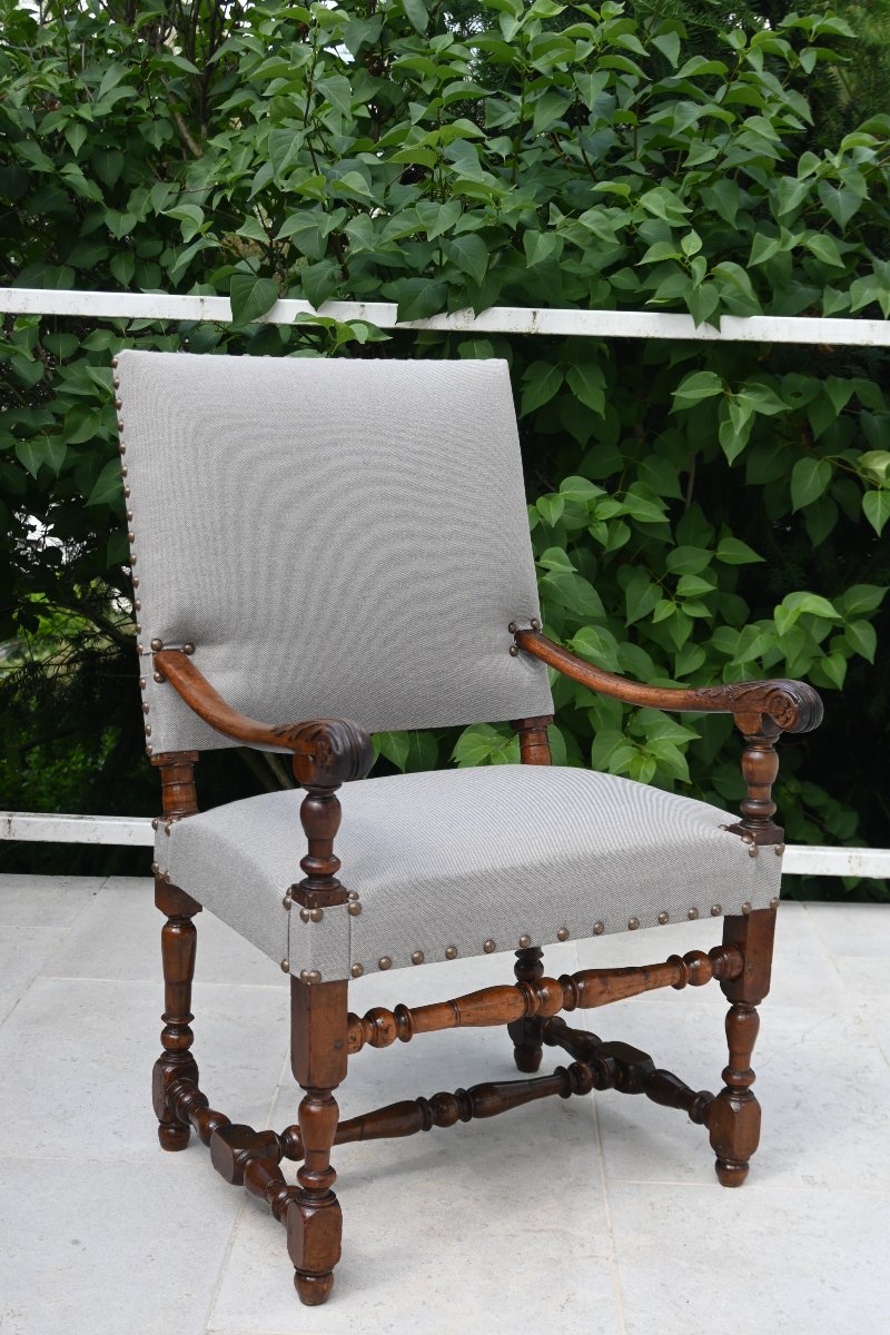 Louis XIII Louis XIV Armchair 17th Century France-photo-2