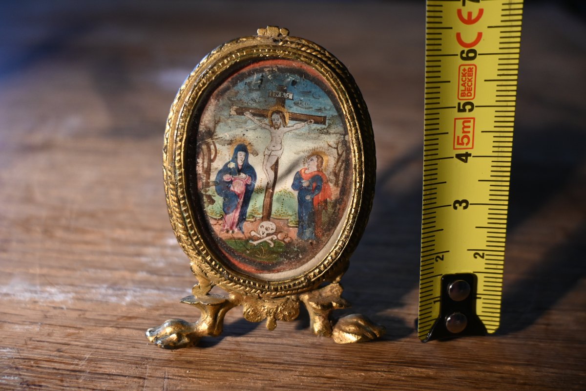 Baiser de Paix en bronze d'époque 18ème siècle-photo-2