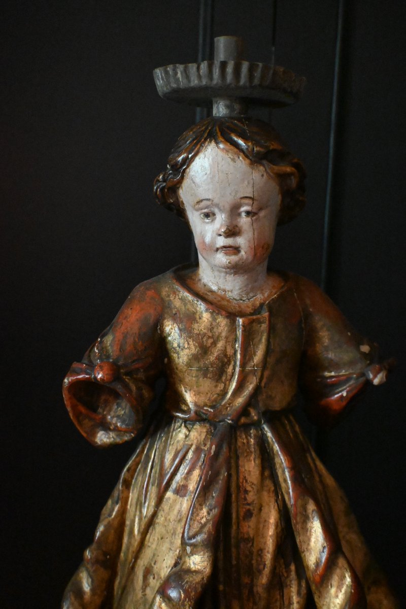 Sculpture bois de l'Enfant Jésus d'époque 17ème-photo-2
