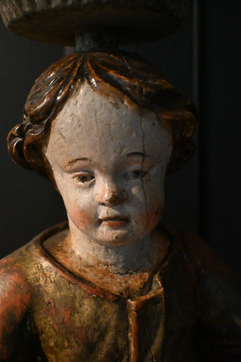 Sculpture bois de l'Enfant Jésus d'époque 17ème-photo-3