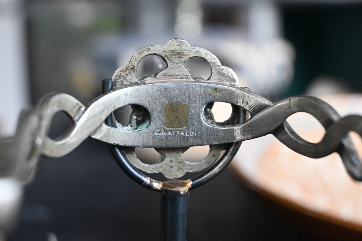 Paire d'éperons en maillechort d'époque 19ème siècle , marque E. MATTALDI-photo-2