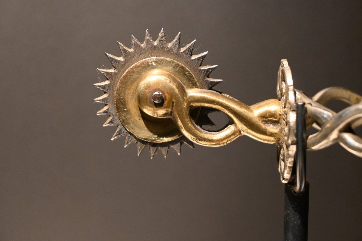 Paire d'éperons en maillechort d'époque 19ème siècle , marque E. MATTALDI-photo-3