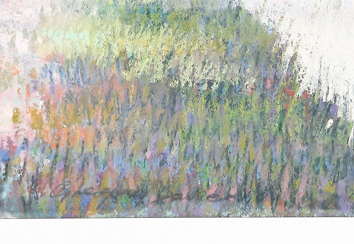 "Paysage au bord de l'eau" Pastel Par Gregory Davies-photo-3