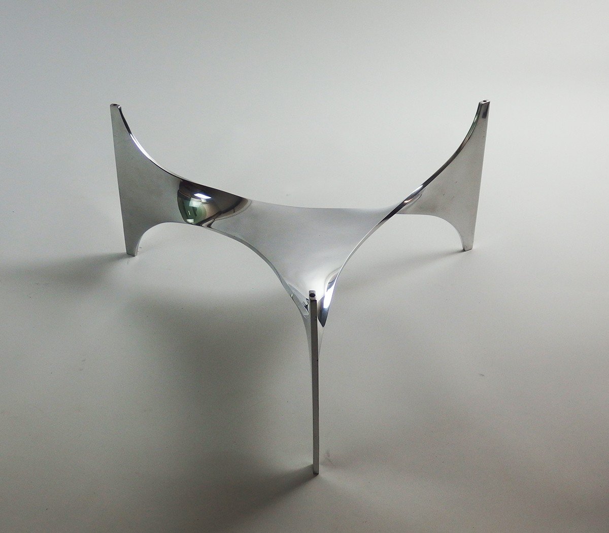 1970's Stainless Steel Coffee Table By Paul Le Geard-photo-4