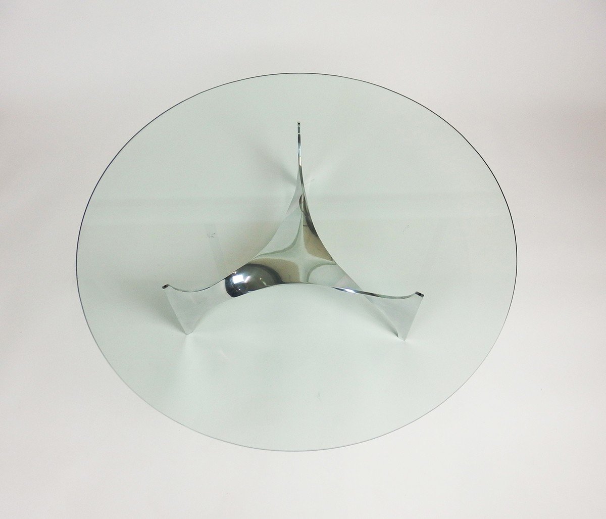 Table Basse en acier inoxydable Par Paul Le Geard-photo-5