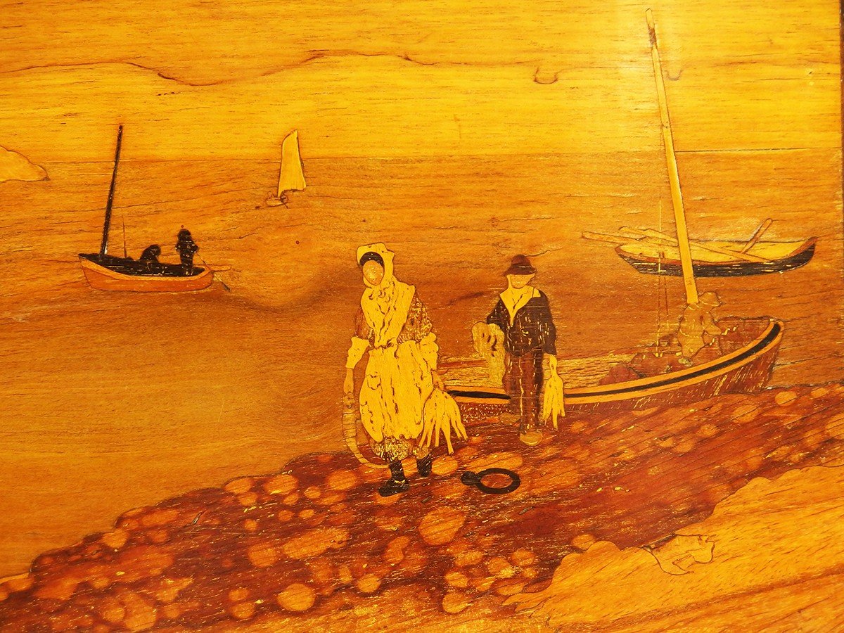 Marquetry Tray "maritime Landscape"-photo-1