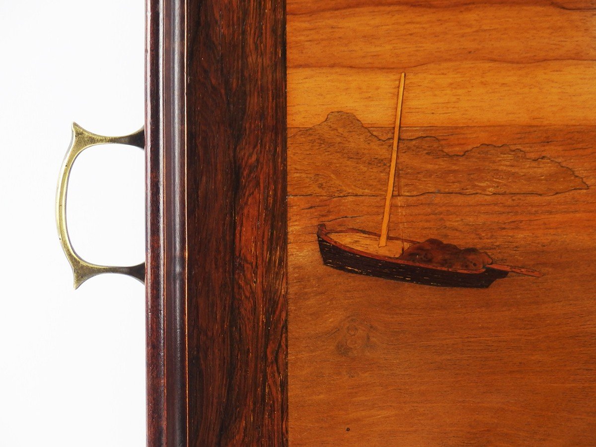 Marquetry Tray "maritime Landscape"-photo-2