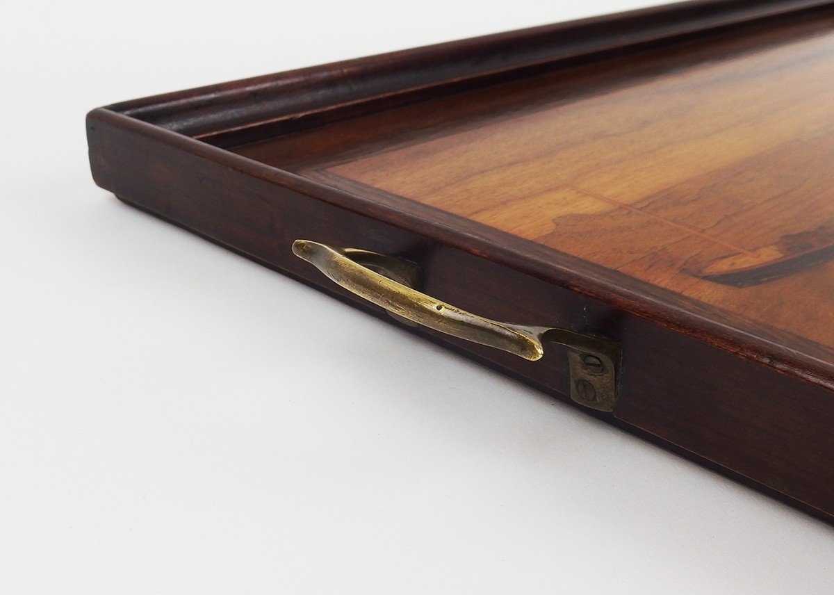 Marquetry Tray "maritime Landscape"-photo-4