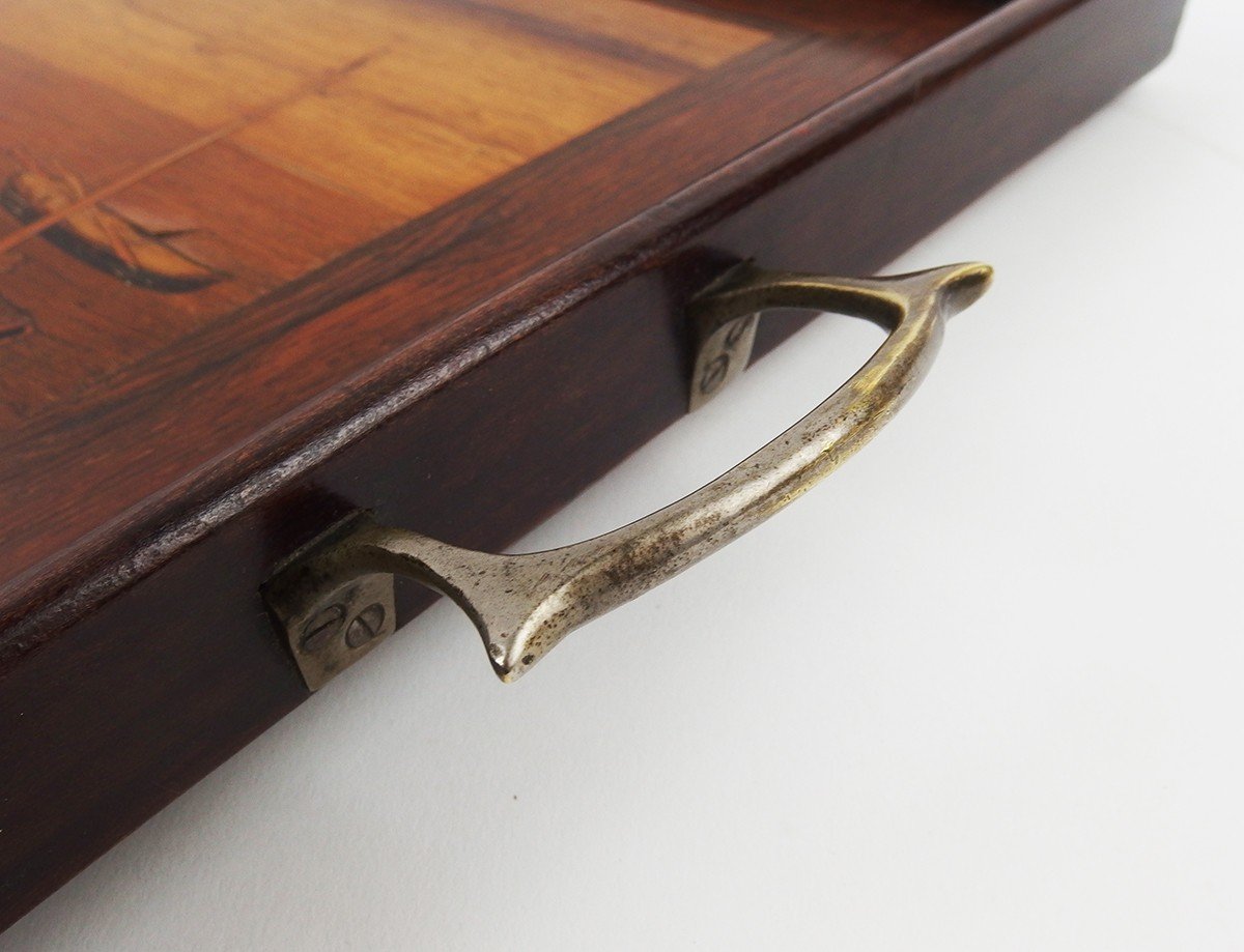 Marquetry Tray "maritime Landscape"-photo-7