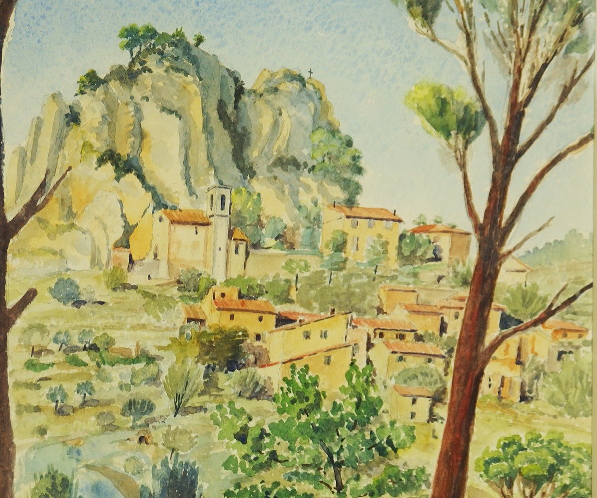 Aquarelle "la Roque Alric"par Gabriel Kissling-photo-3