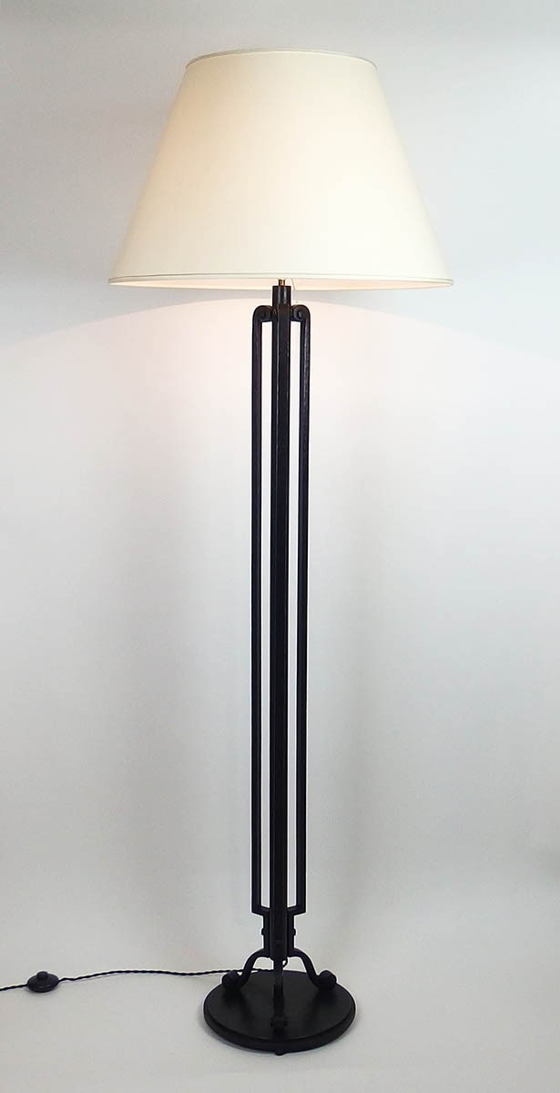 Lampadaire Art Déco en fer forgé par Emil Maïer-photo-2