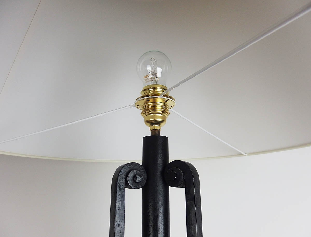 Lampadaire Art Déco en fer forgé par Emil Maïer-photo-2