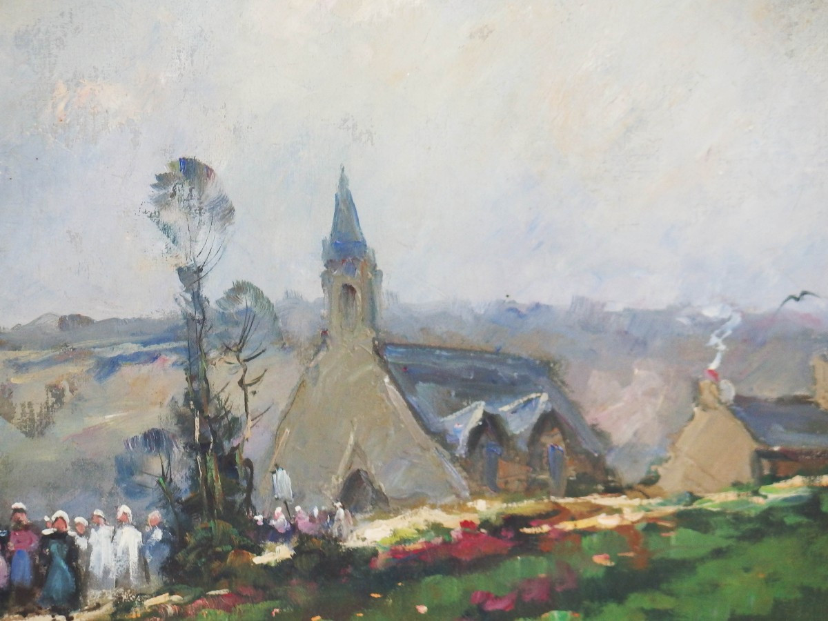 "procession" Oil On Canvas By Albert Hirtz-photo-4