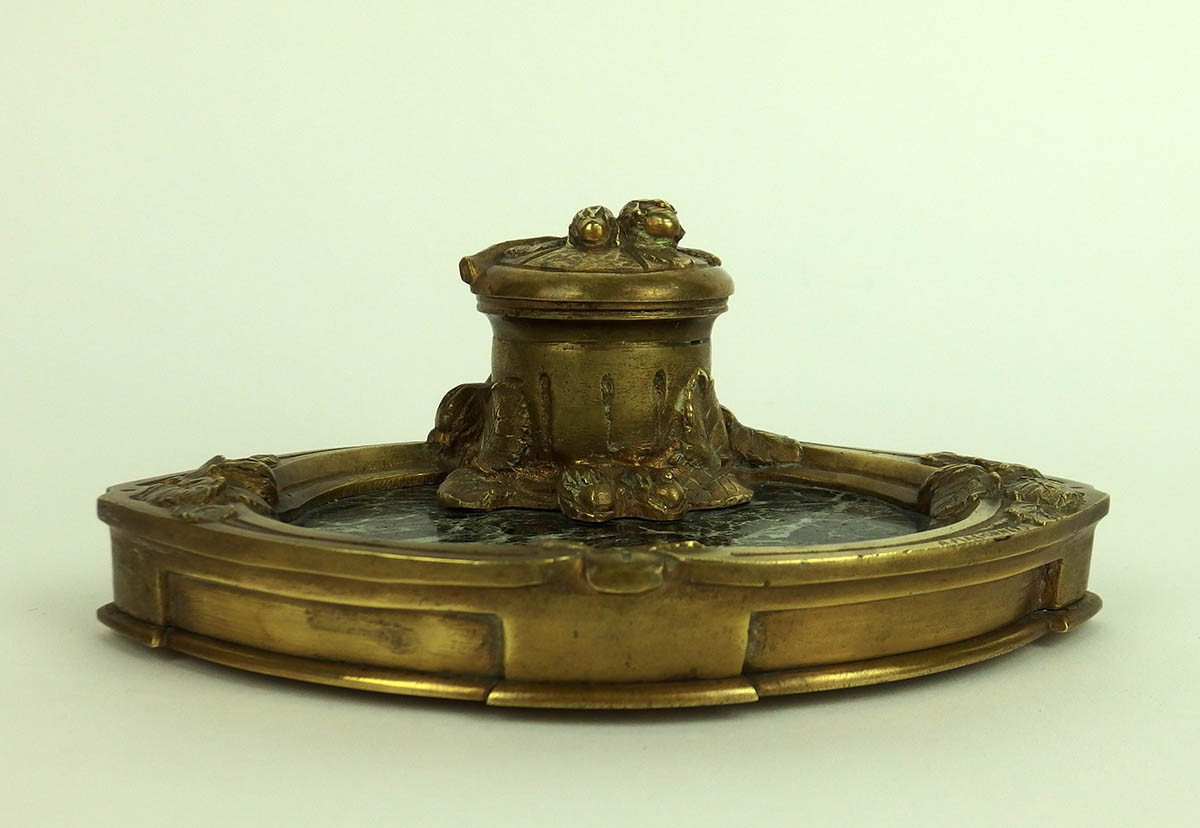 Bronze And Marble Inkwell By Marionnet-photo-2