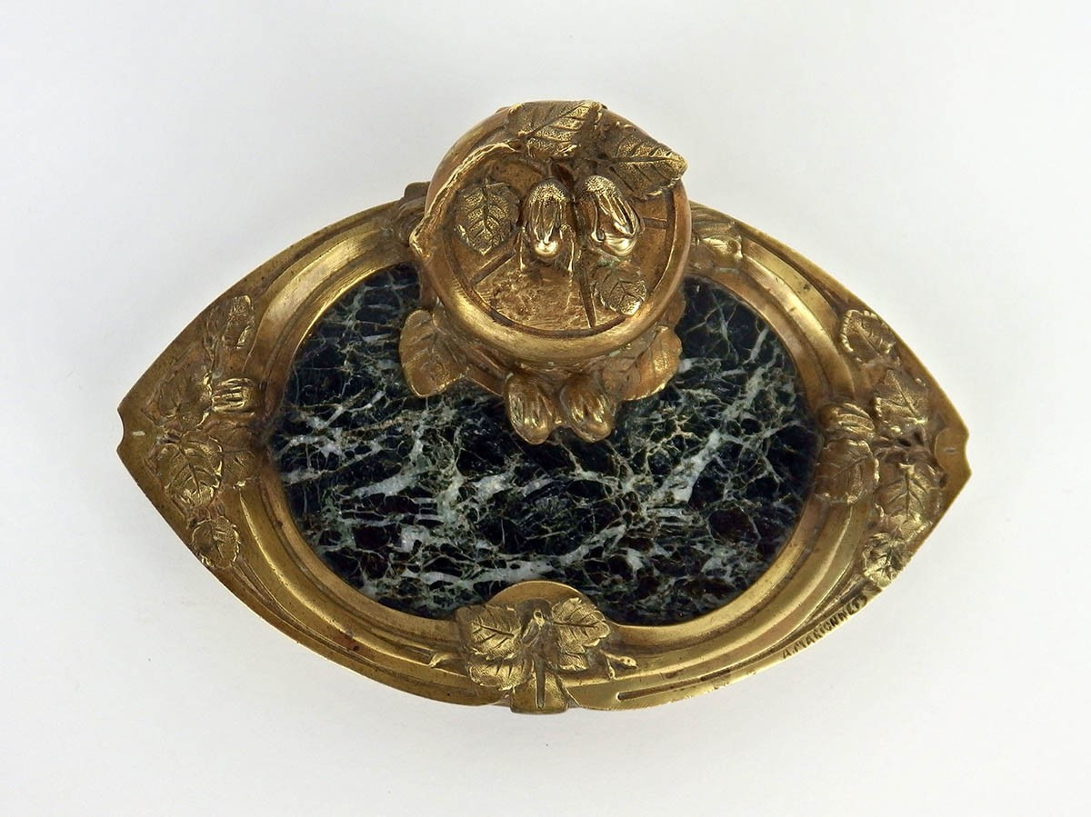 Bronze And Marble Inkwell By Marionnet-photo-3