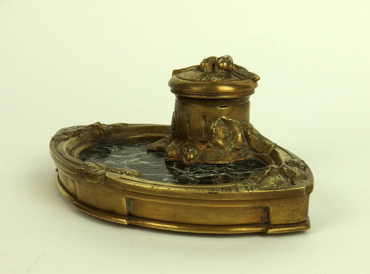 Bronze And Marble Inkwell By Marionnet-photo-1
