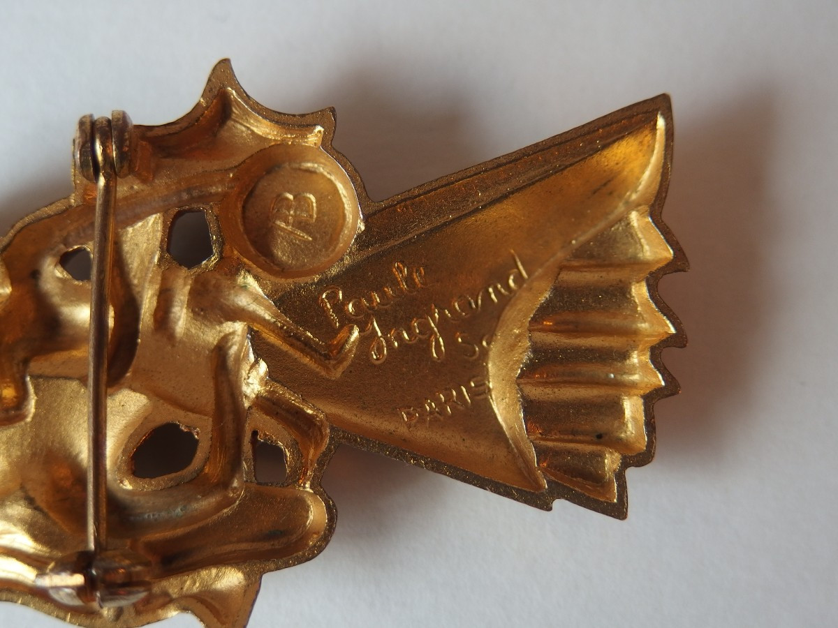 Broche en métal doré par Paule Ingrand-photo-2
