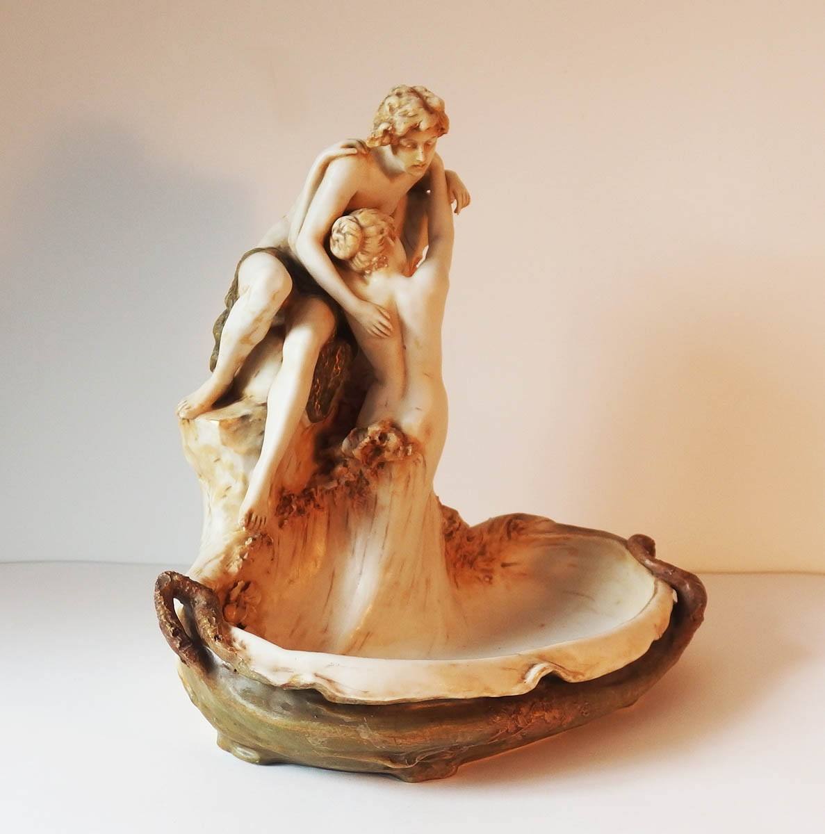 Art Nouveau Biscuit Bowl By Royal Dux-photo-2