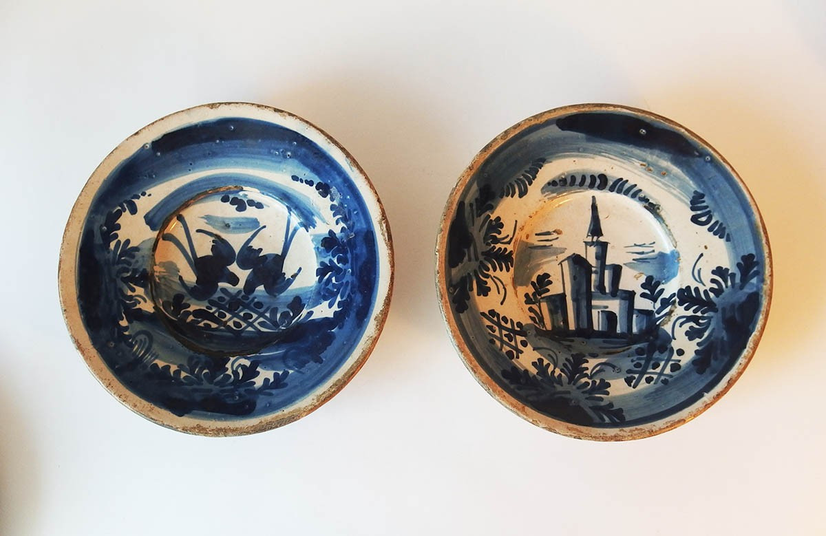 Set Of Three 18th Century Spanish Ceramic Plates-photo-2