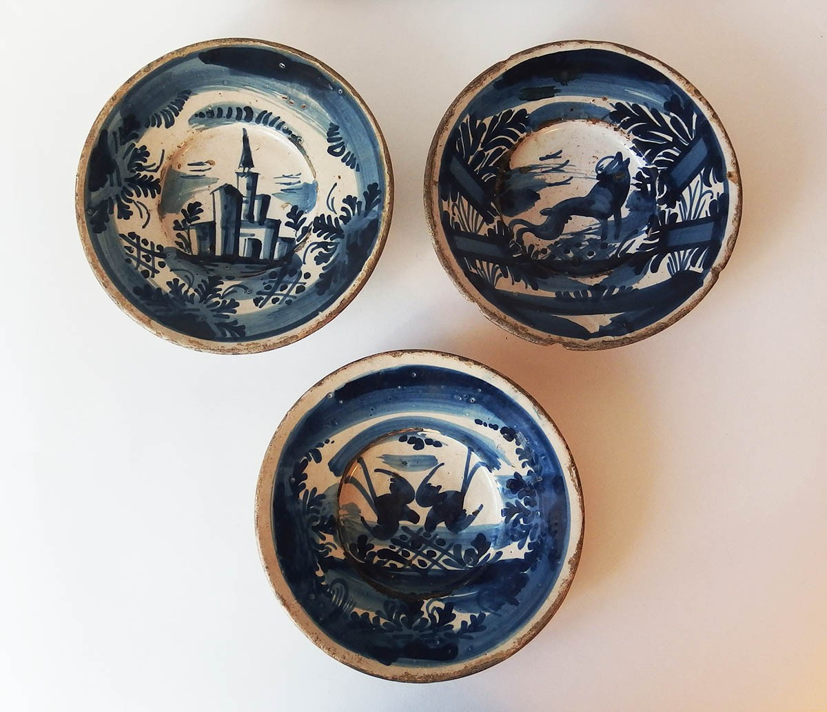 Set Of Three 18th Century Spanish Ceramic Plates