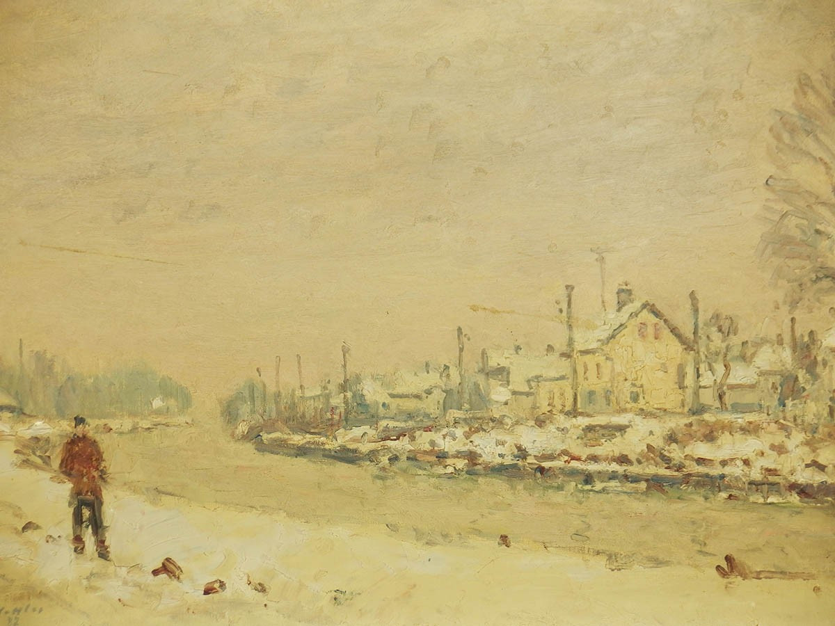 Painting "canal At Mulhouse Brunstatt" By Jean Blattler-photo-2