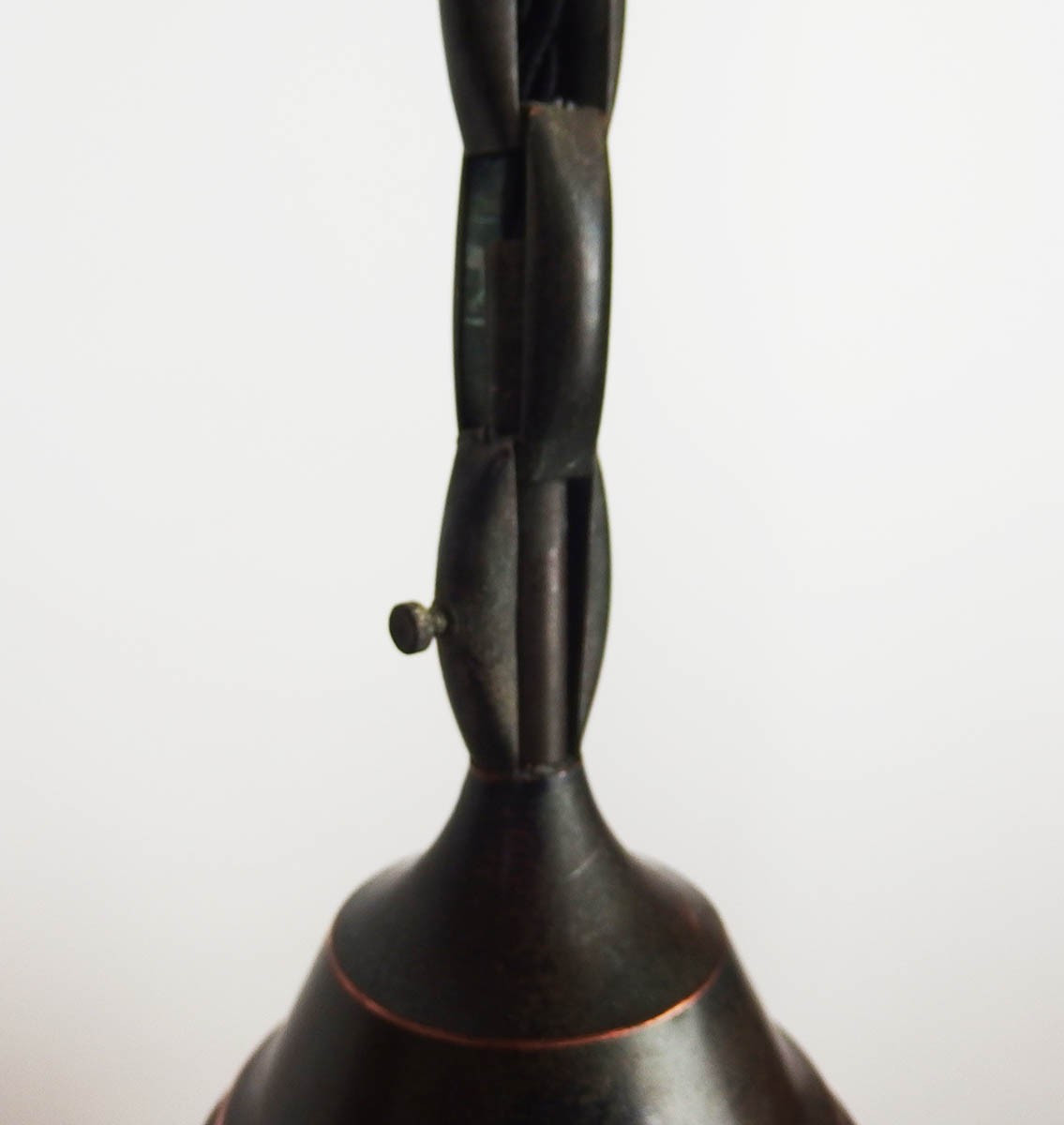 Paire de suspensions en verre et cuivre-photo-4