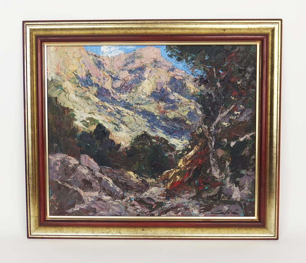 "La Calobra"Huile sur isorel par Bernardino Celia Colomb-photo-4