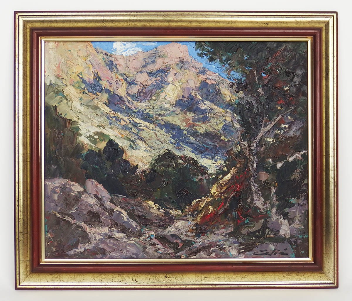 "La Calobra"Huile sur isorel par Bernardino Celia Colomb