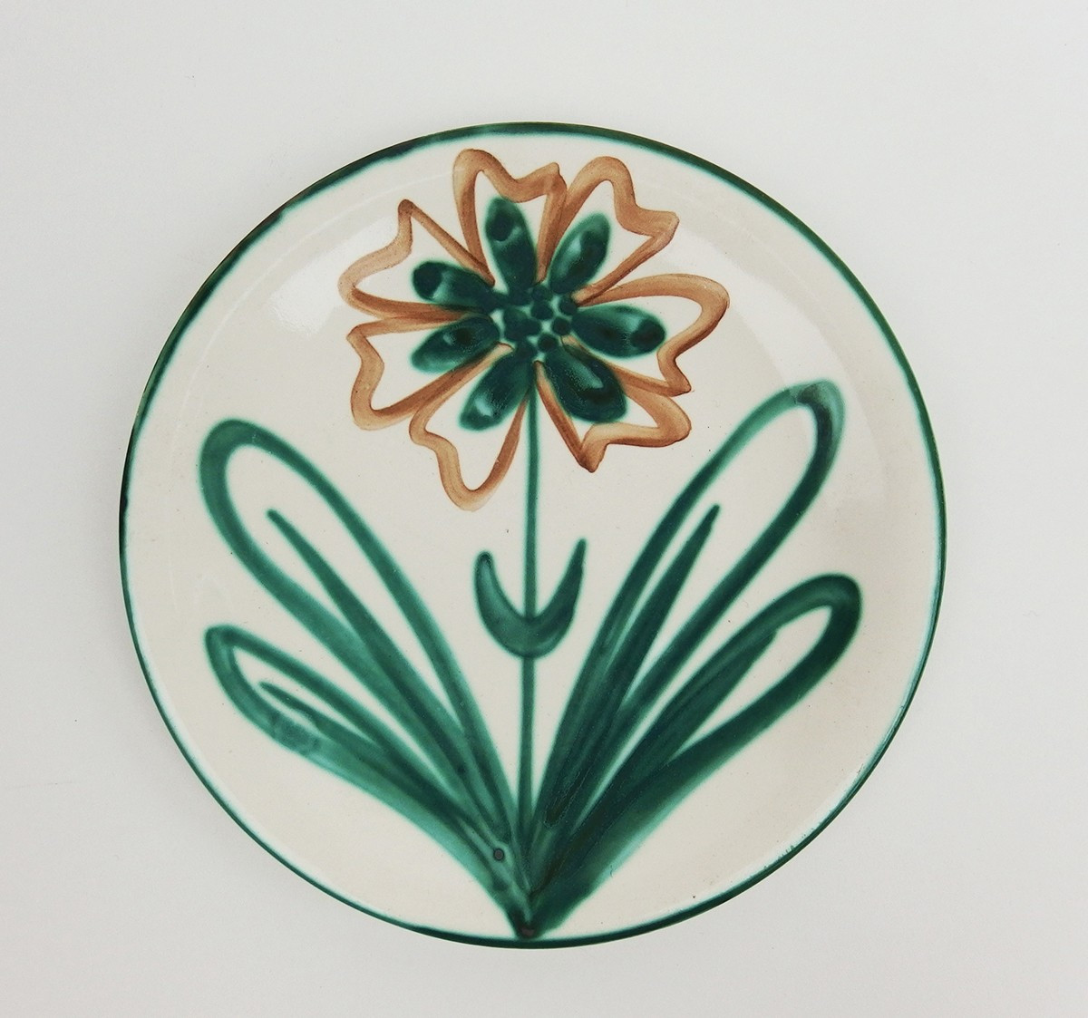 Ensemble de cinq assiettes à dessert  en céramique par Robert Picault-photo-1