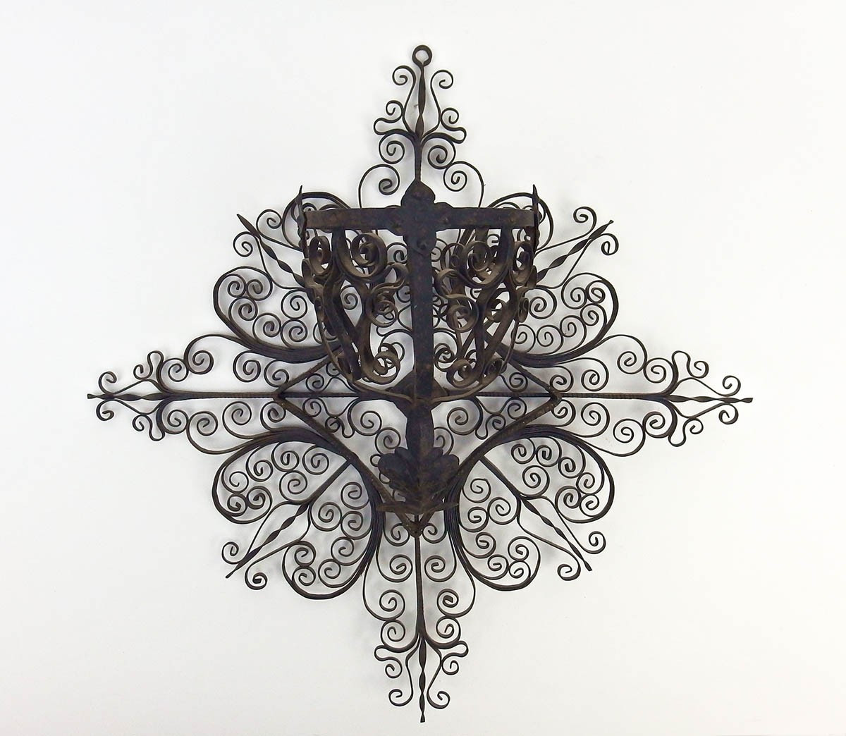 Wrought Iron Wall Sconce For Oil Lamp 