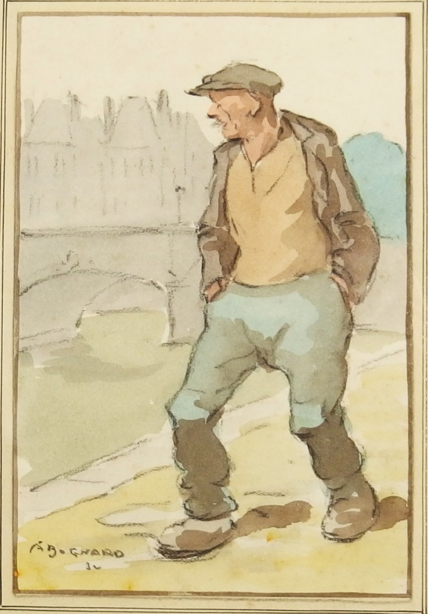 "Homme marchant "par Auguste Lucien Bognard-photo-2