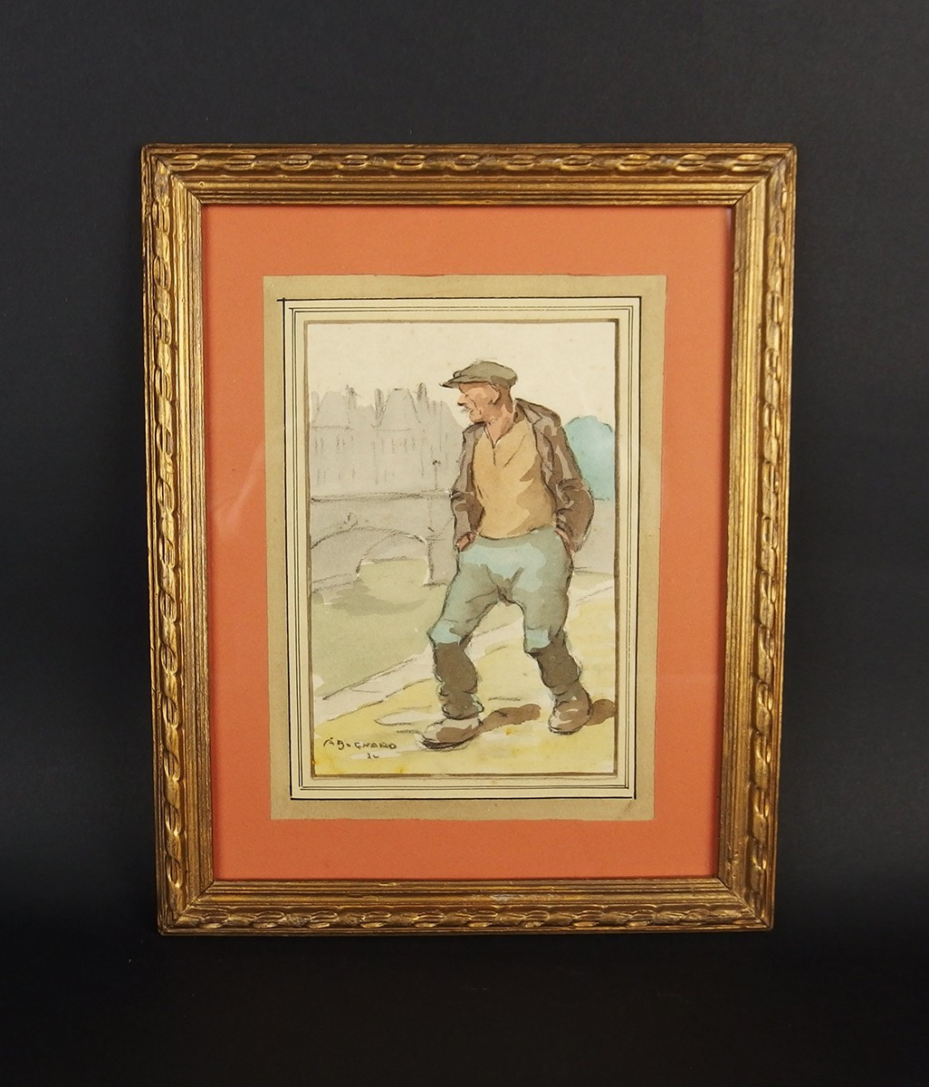 "Homme marchant "par Auguste Lucien Bognard-photo-3