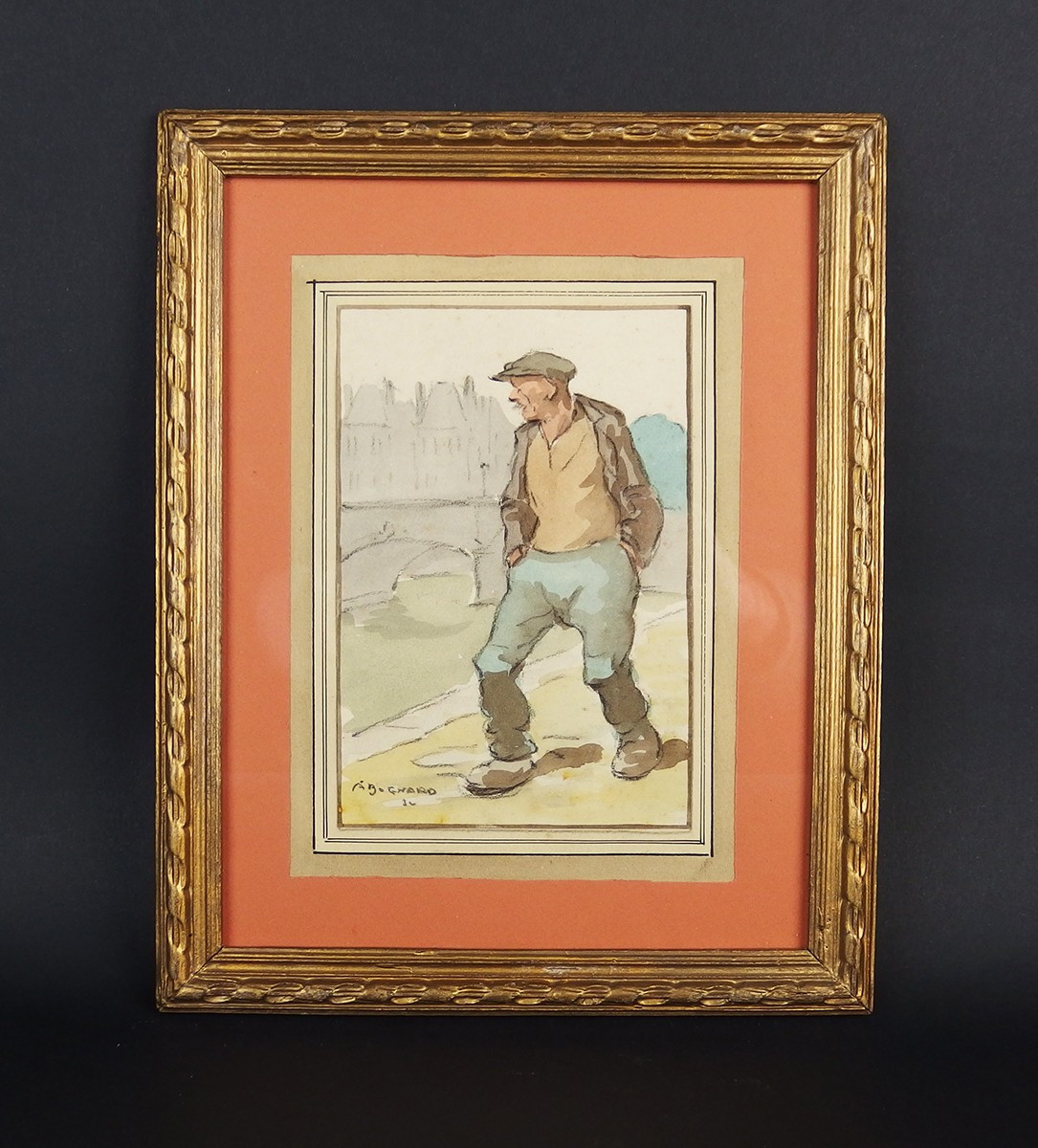 "Homme marchant "par Auguste Lucien Bognard