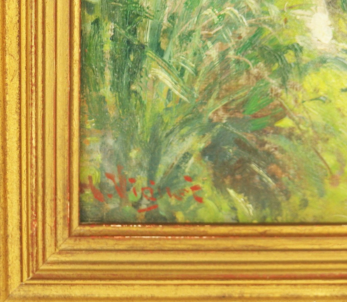 "southern Landscape" Oil On Cardboard  By Henri Vignet-photo-3