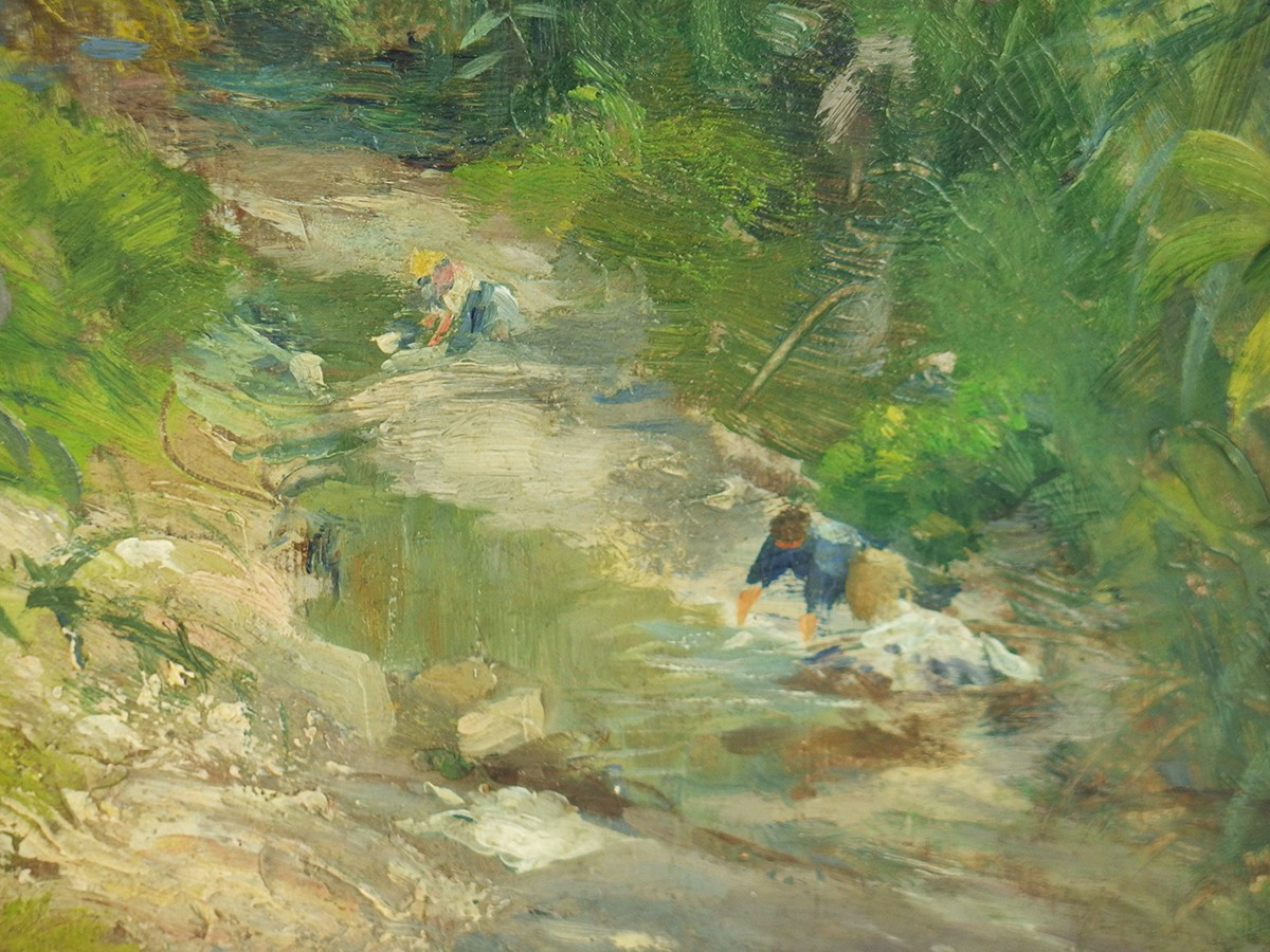 "southern Landscape" Oil On Cardboard  By Henri Vignet-photo-1