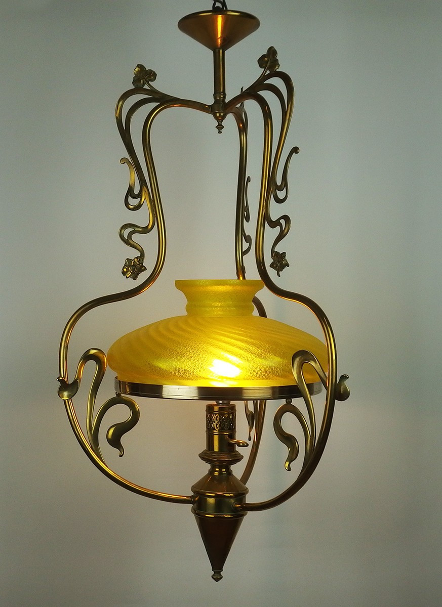 Lustre ou suspension Art Nouveau -photo-3