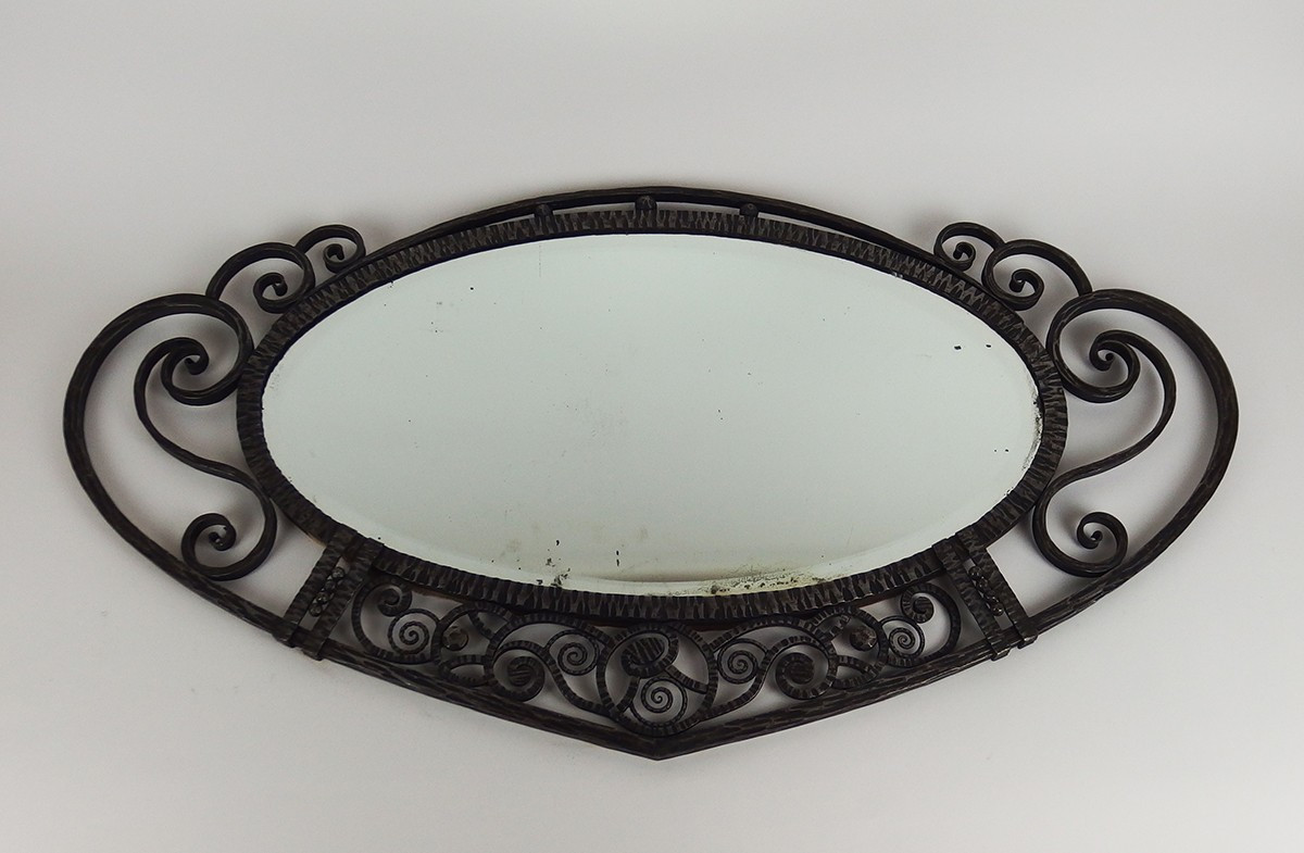 Art Deco Wrought Iron Mirror -photo-2